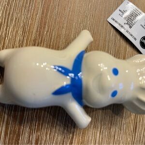 Ceramic Pillsbury Doughboy Christmas Ornament with Blue Accents